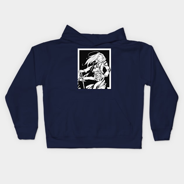 FMAB - Olivier Mira Armstrong Manga Style Kids Hoodie by Verethor